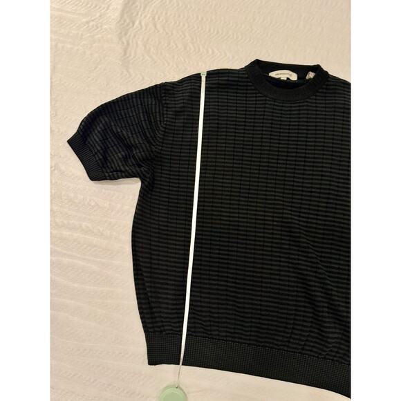 Pronto Uomo Black Knit Striped T-Shirt Men’s XL Elevated Basics Quiet Luxury 90s - Picture 6 of 11